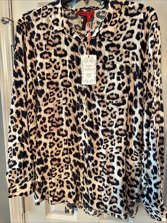 Hester & Orchard Tops - Hester & Orchard Leopard Print Button Up Blouse NWT